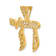 14k Yellow Gold Brushed and Diamond-Cut Filigree Chai Pendant