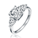 Princess-Cut CZ Three-Stone Engagement-Style Ring In Sterling Silver