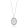 Sterling Statements Rhodium Over Sterling Silver CZ Oval Cross Necklace