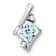 Rhodium Over 10k White Gold 0.5 ctw Cushion Aquamarine and Diamond Chain
Slide Pendant