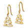 14K Yellow Gold Polished Cubic Zirconia Christmas Tree Shepherd Hook
Dangle Earrings
