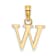 14k Yellow Gold Polished Block Letter W Initial Pendant