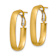 14k Yellow Gold Satin 1 1/8" Oval Hoop Earrings