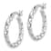 Rhodium Over Sterling Silver Twisted 3x20mm Hoop Earrings