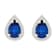 7x5mm Pear Shape Created Sapphire And Created White Sapphire 10k Yellow
Gold Halo Stud Earrings