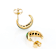 Green Turquoise Inlay Hoop Earrings In 18K Gold Over Sterling Silver