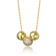 CZ Pave Bead Pendant Necklace In 14K Gold Over Brass