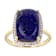 Lapis Lazuli And White Zircon Cocktail Ring In 18K Gold Over Sterling
Silver 0.27ctw