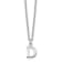 Rhodium Over Sterling Silver Cutout Letter D Initial Necklace