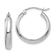 Rhodium Over 14K White Gold 13/16" Hoop Earrings