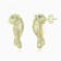 Emerald Color CZ Panther Drop Earrings In 14K Gold Over Brass