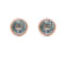 Aquamarine Round 18K Rose Gold Over Sterling Silver Women's Button
Earrings, 1.41ctw