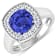 2.47ctw Violet Tanzanite and Diamond 14K White Gold Halo Ring