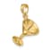 14k Yellow Gold 3D Polished Martini Glass Charm