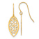 14k Yellow Gold Polished Flower Dangle Earrings