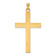 14k Yellow Gold Solid Laser Etched Cross Pendant