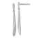Rhodium Over Sterling Silver Polished Bar Dangle Post Earrings