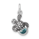 Rhodium Over Sterling Silver Antiqued Crystal Hatching Turtle Pendant