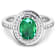 1.75ctw Green Emerald and Diamond 14K White Gold Halo Ring