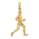 14k Yellow Gold 3D Polished and Textured Runner Charm