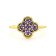 Amethyst 18K Yellow Gold Over Sterling Silver 4-Leaf Clover Cluster Ring