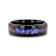 COSMIC Black Tungsten Ring with Crushed Alexandrite and Dark Blue and
Purple Crushed Goldstone 8mm