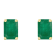 6x4mm Emerald Cut Emerald 14k Yellow Gold Stud Earrings