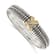 Sterling Silver with 14K Gold Over Sterling Silver Oxidized 1/15ct.
Diamond Bangle Bracelet