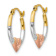 14k Yellow Gold and Rhodium Over 14k Yellow Gold Satin and Diamond-Cut
5/8" Heart Hoop Earrings