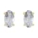 5x3mm Oval White Topaz 14k Yellow Gold Stud Earrings