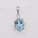2.07ctw Oval Swiss Blue Topaz and Cubic Zirconia Rhodium Over Sterling
Silver Pendant