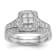 Rhodium Over 14K White Gold Diamond Cluster Engagement Ring 0.78ctw