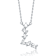 Initial L Mixed Cut CZ Pendant Necklace In Sterling Silver 18 Inch