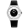 Jivago Women's Fun Black Dial, White Bezel, Black Satin Leather Strap Watch