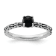 Sterling Silver Stackable Expressions Antiqued Black Agate Ring