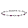 Rhodium Over 14k White Gold White Sapphire and Ruby Bracelet