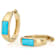 Turquoise Baguette Hoop Earrings in 18k Gold Over Sterling Silver