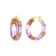 14K Yellow Gold Over Sterling Silver Mini Gold Leaf Acrylic Hoops in Purple