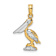 14K Two-tone Gold  3D Textured Small Standing Pelican Charm