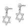 Rhodium Over 14K White Gold Polished Star of David Dangle Earrings