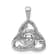 Rhodium Over 14K White Gold Vibrant Diamond Celtic Pendant