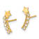 14k Yellow Gold Kids Textured Cubic Zirconia Shooting Star Stud Earrings