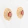 1.14ctw Oval Garnet and Cubic Zirconia 14K Yellow Gold Over Sterling
Silver Earrings