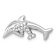 Rhodium Over 14k White Gold Diamond Two Dolphins Chain Slide Pendant