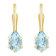 6x4mm Pear Shape Aquamarine 10k Yellow Gold Drop Earrings