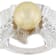 Golden South Sea Pearl And White Topaz Ring In Sterling Silver