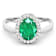 1.75ctw Green Emerald and Diamond 14K White Gold Halo Ring