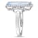 4.25ctw Sky Blue and White Topaz Halo Ring in Sterling Silver