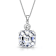 Square CZ Solitaire Pendant In Sterling Silver