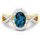 1.34ctw London Blue Topaz and Diamond 14K Yellow Gold Halo Ring